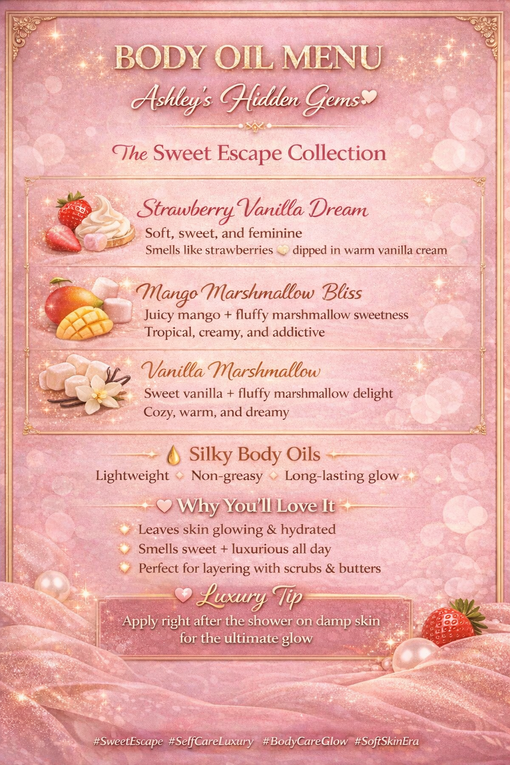 💎 THE SWEET ESCAPE BODY OIL COLLECTION🤍✨